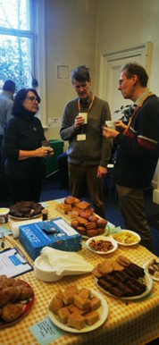 Prof Isabel Rozas chats to John O'Brien and Manuel Reuther during the event