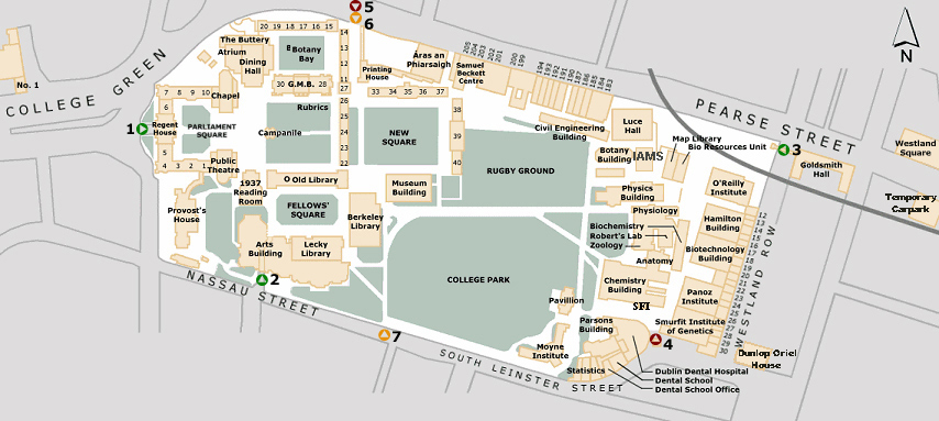 Map of Trinity College Campus